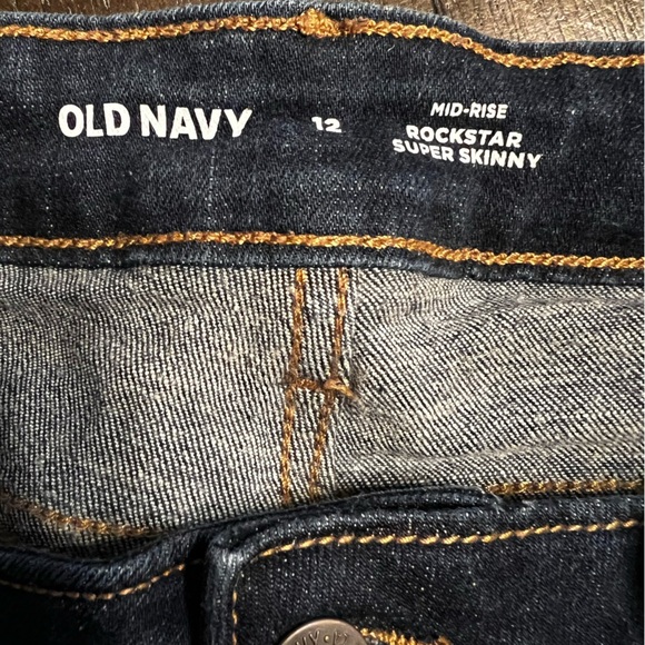 Women’s old navy size 12 mid rise rockstar super skinny Blue Denim Jeans - Picture 8 of 8